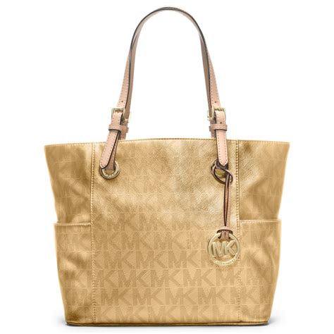 gold Michael Kors tote bag